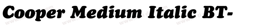 Cooper Medium Italic BT字体转换